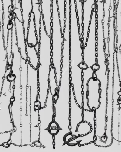 Chains made of dream symbols breaking apart, symbolizing freedom from addiction.