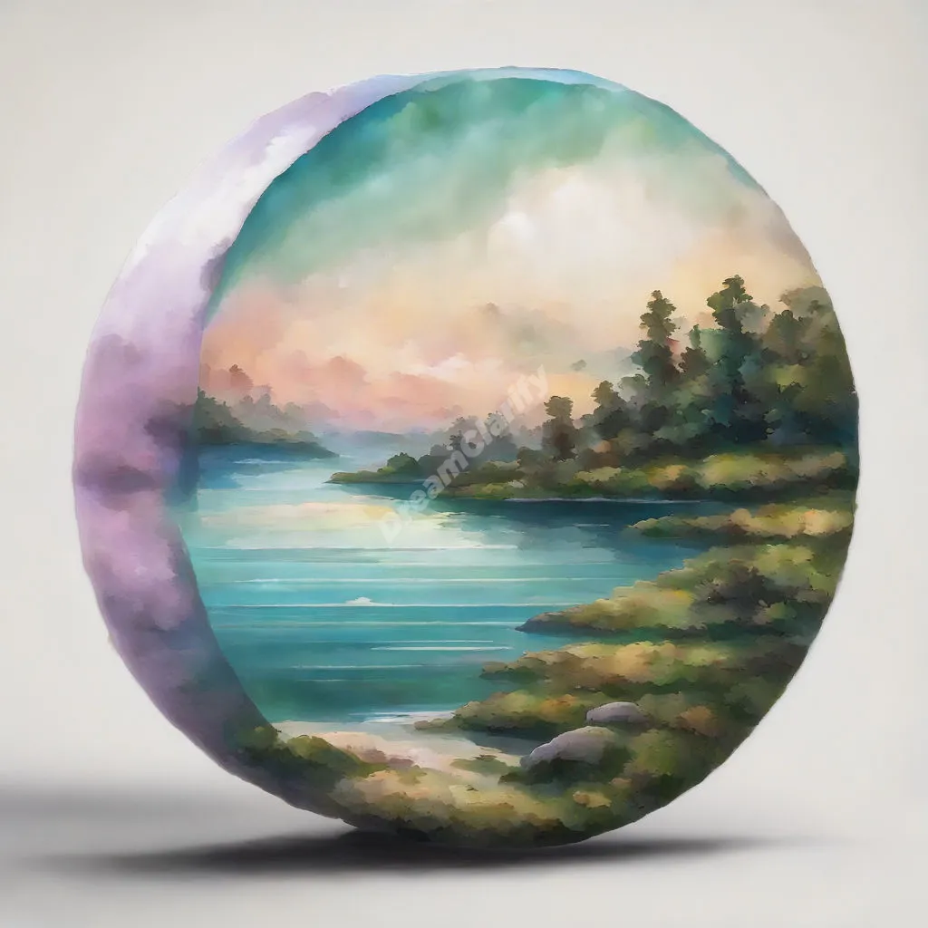 A Xanax pill dissolving to reveal a calm, serene landscape within, symbolizing inner peace.