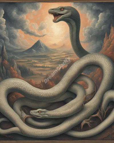 Serpents slithering through a dreamscape, representing danger and transformation.