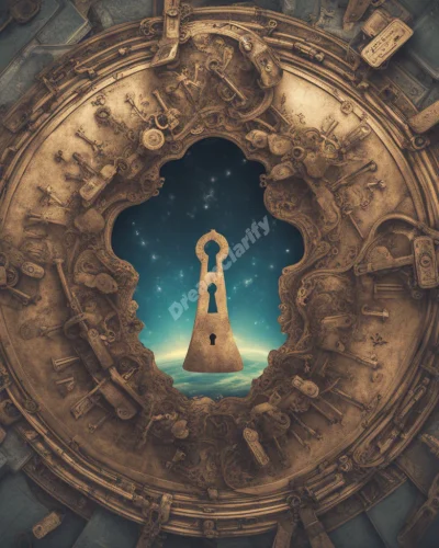 A giant keyhole with various keys floating around it, each unlocking a different aspect of the dreamer's psyche.