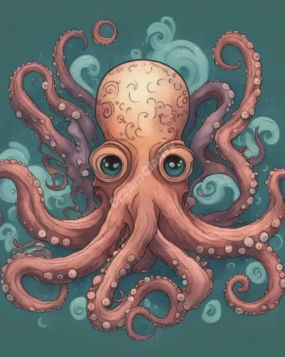 An octopus with each tentacle holding a different dream symbol, representing multitasking and emotional complexity.