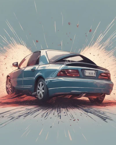 A car being rear-ended, with shockwaves revealing hidden fears and anxieties, representing vulnerability.