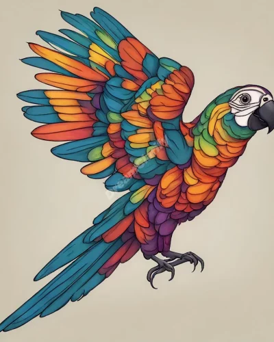 A colorful parrot speaking dream symbols, representing communication in parrot dreams.