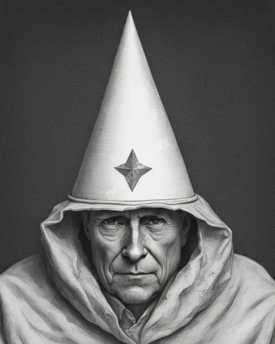 A figure with a dunce cap that transforms into a crown of wisdom, symbolizing the fine line between foolishness and insight.