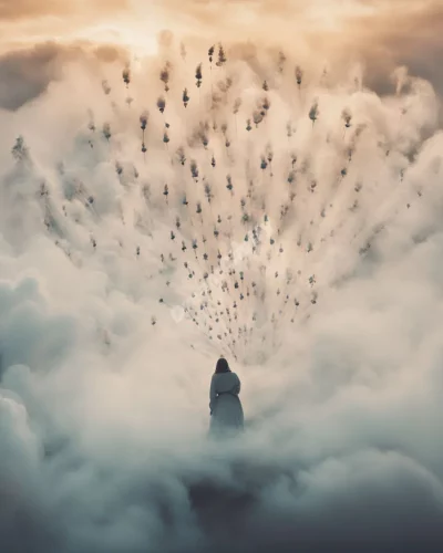 Incense smoke forming dream symbols in the air, representing spirituality and intuition.