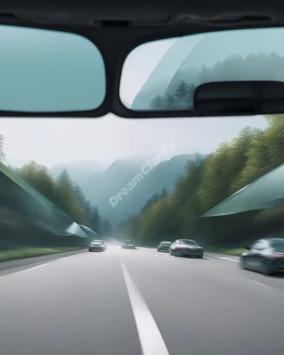 Windshields showing clear and obstructed views, representing perception.