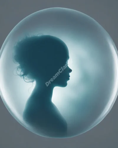 A fading embryo silhouette within a misty dream bubble, representing abortion and difficult choices.