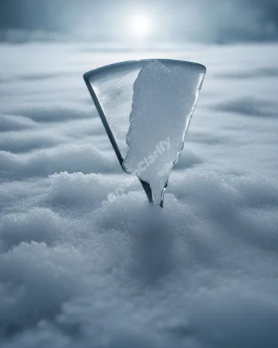 An ice pick chipping away at a frozen surface to reveal hidden dream symbols underneath, representing breakthrough and discovery.