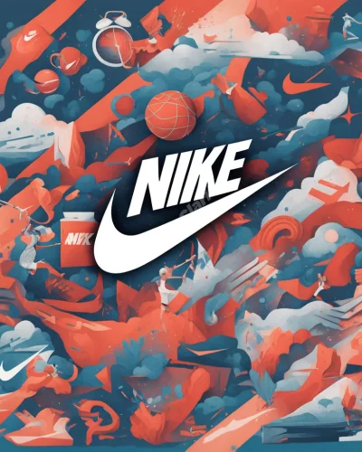 Nike symbols transforming into motivational dream scenes, representing achievement.