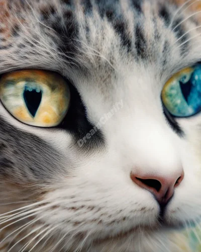 Cats with eyes that reveal different dreamscapes, representing independence and intuition.