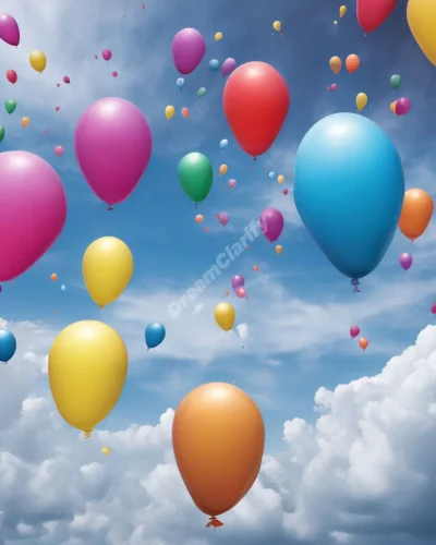 Water balloons bursting to release clouds of dream symbols, representing emotional release in water balloon dreams.