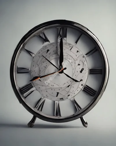 A clock with warped numbers, symbolizing anxiety in being late dreams.