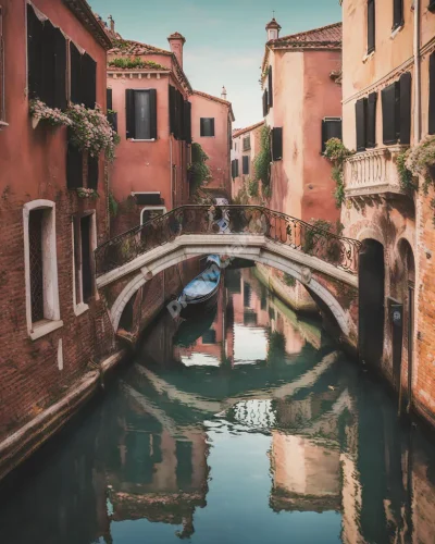 Venice canals flowing with dream symbols, representing romance in Venice dreams.