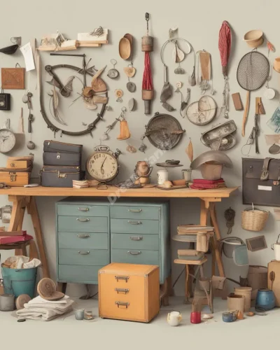 A garage sale where everyday items transform into magical objects, symbolizing the value of the overlooked.