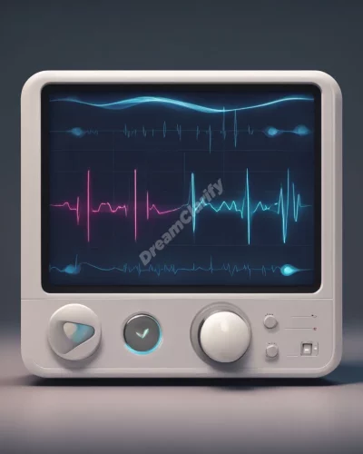 A heartbeat monitor displaying dream symbols, representing life and emotions.