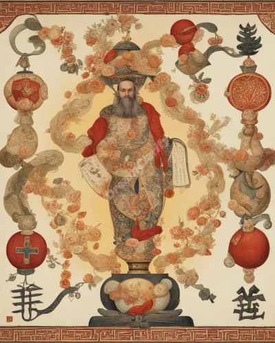 Wealth symbols being inherited, representing fortune.