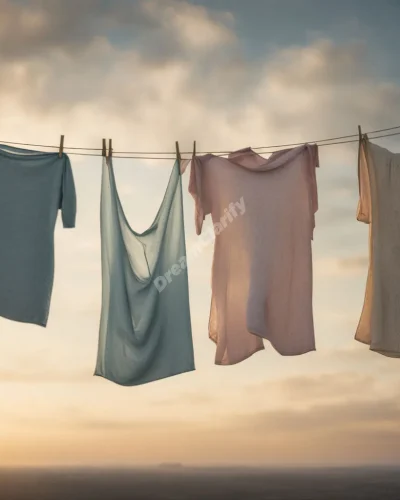 Laundry hanging on a line, each item revealing a different dream scene.