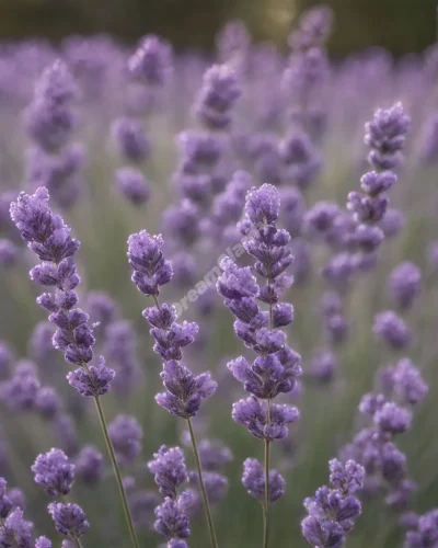 Lavender sprigs forming dream symbols, representing calm and healing.