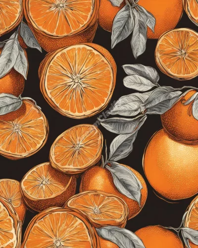 Oranges glowing with inner light, representing vitality.