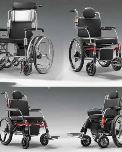 A wheelchair transforming into various modes of dream transportation.