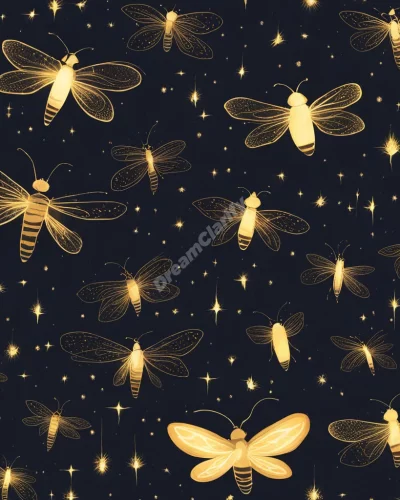 Fireflies illuminating hidden dream symbols, representing inspiration in firefly dreams.