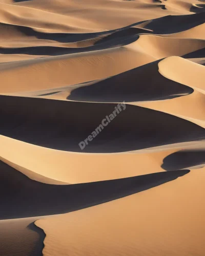 Sand dunes forming meaningful shapes in a desert dreamscape.