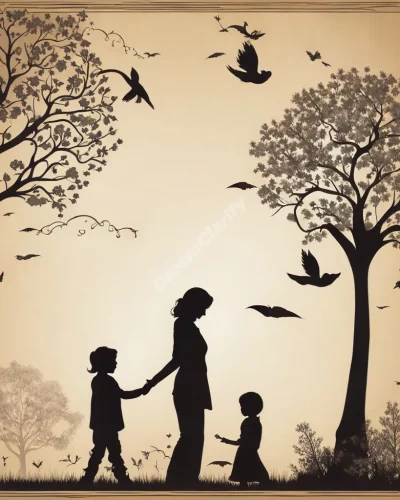 Silhouettes of parents with dream scenes in their outlines, symbolizing parental influence in dreams.