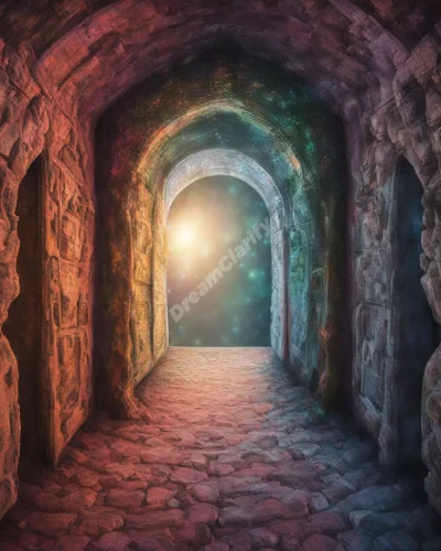 Passageways leading to different dream realms, representing transitions.