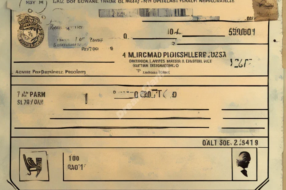 A parking ticket with dream symbols as fines, representing consequences and responsibilities.