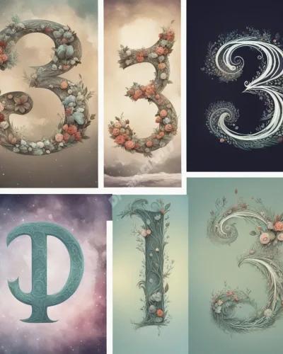 The number three forming various dream symbols, representing significance in number three dreams.