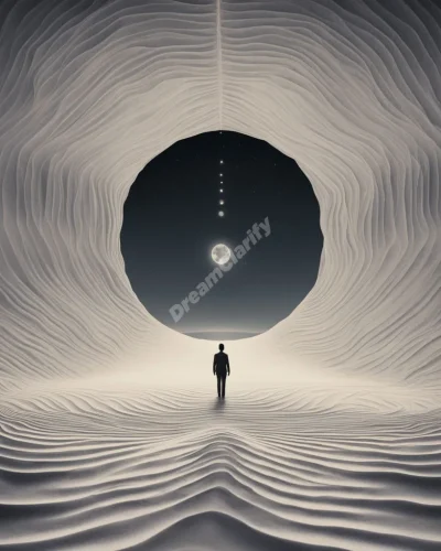 A silent dreamscape with visual sound waves forming meaningful shapes, representing the power of silence and introspection.