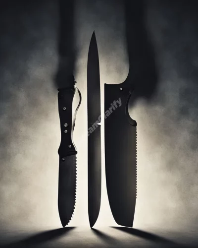 A knife cutting through darkness, revealing hidden truths.