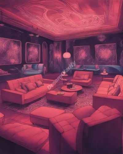 A nightclub with each room revealing different dream scenes, representing social dynamics.