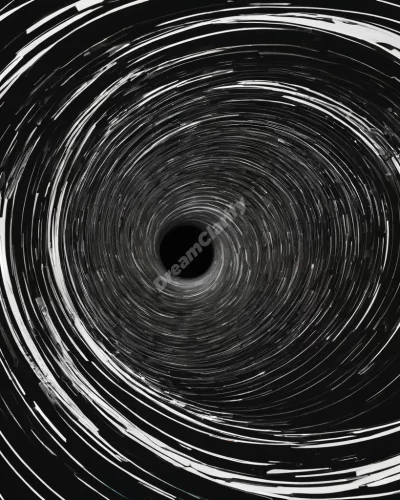 Person falling into swirling black hole vortex, surrounded by distorted starlight in dreamlike scene.