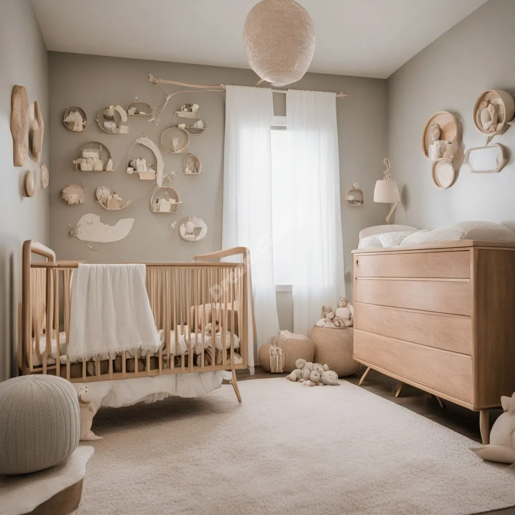 A nursery with cribs and dream symbols, representing care and growth.