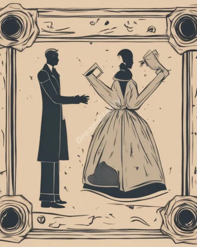 A boyfriend figure with symbols of betrayal, representing infidelity.