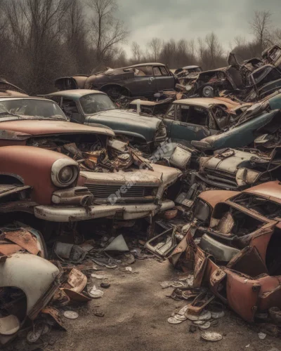 A junkyard with hidden treasures, representing discarded value.