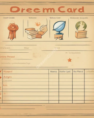 A report card with grades as dream symbols, representing evaluation.