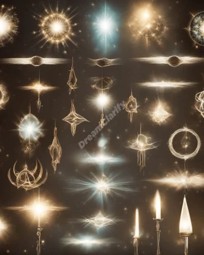Light shining on dream symbols, representing clarity.