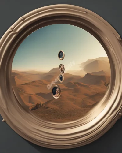 A peephole revealing hidden scenes, representing curiosity.