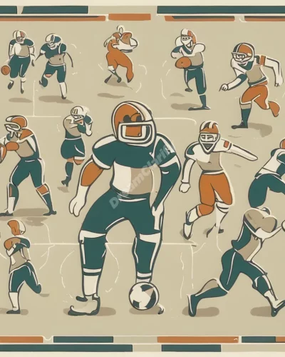 A football game with teamwork symbols, representing competition.