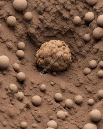 Truffles growing in dream soil, each revealing hidden symbols when unearthed, representing discovery.