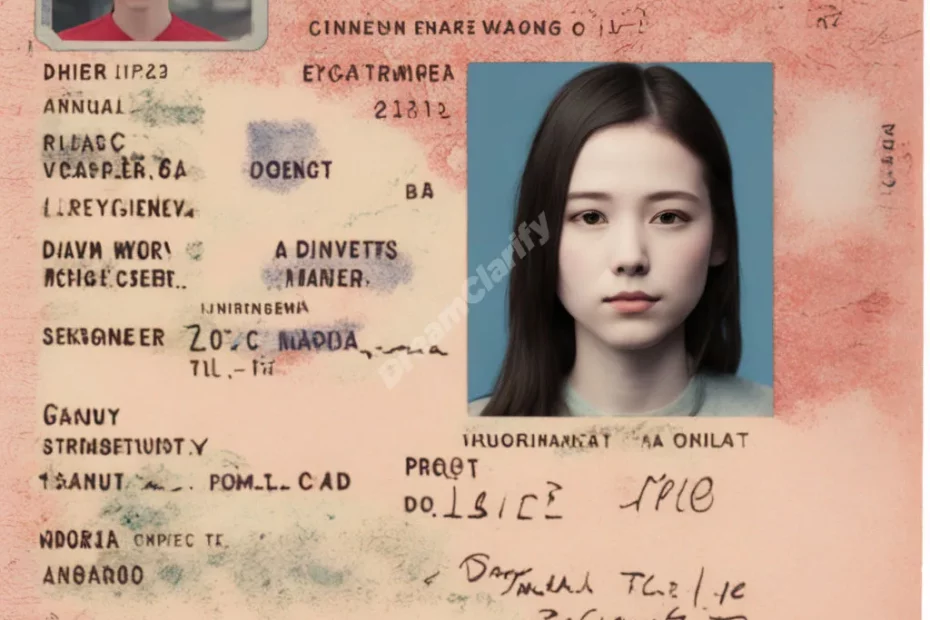 A driver's license with a photo that changes to reveal different identities, representing self-image.