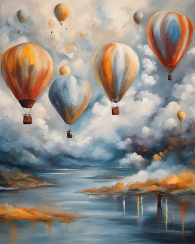 Brushes painting dream scenes in the air, representing creativity and self-expression.