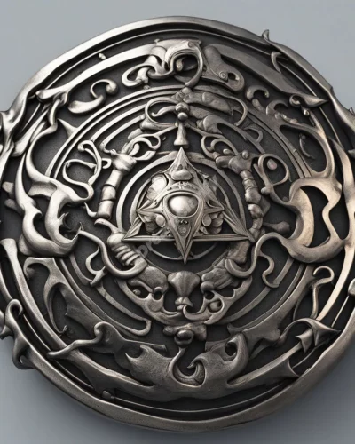 A belt buckle securing different dream realms together, representing control and connection.