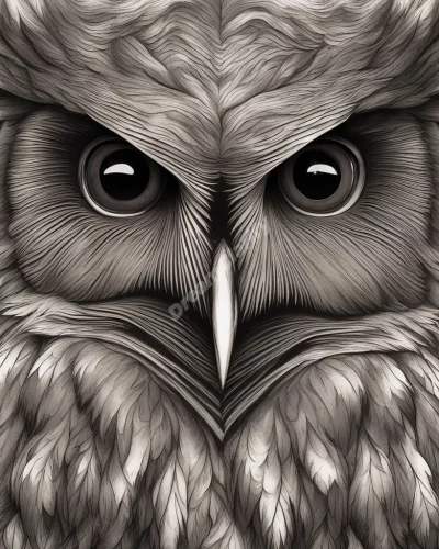 An owl with eyes reflecting different dream scenes, representing wisdom and insight.