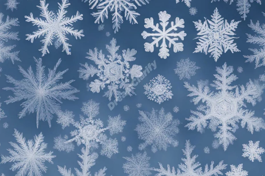 Snowflakes forming intricate dream patterns as they fall, representing purity and uniqueness.