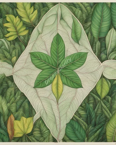 The Amazon rainforest with each leaf revealing a different dream symbol, representing diversity and life force.