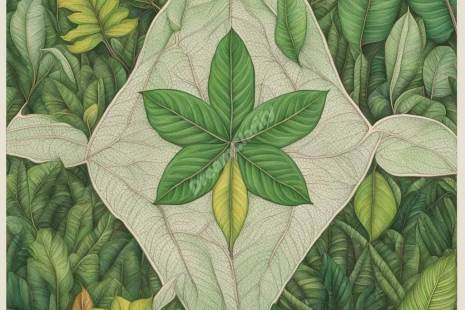 The Amazon rainforest with each leaf revealing a different dream symbol, representing diversity and life force.