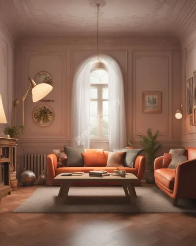 A living room with furniture made of dream symbols, representing comfort and personal space.